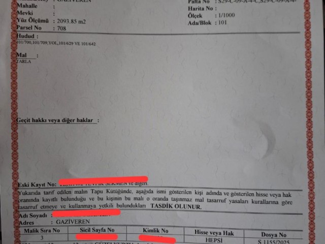 Lefke Gaziverende denize 380m2 uzaklıkta satılık arsa