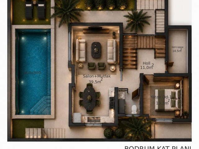 Gönyeli Aşıklar Tepesi’nde Önü Kapanmaz Manzarasıyla 4+2 Trıplex Villa - Fotoğraf 2