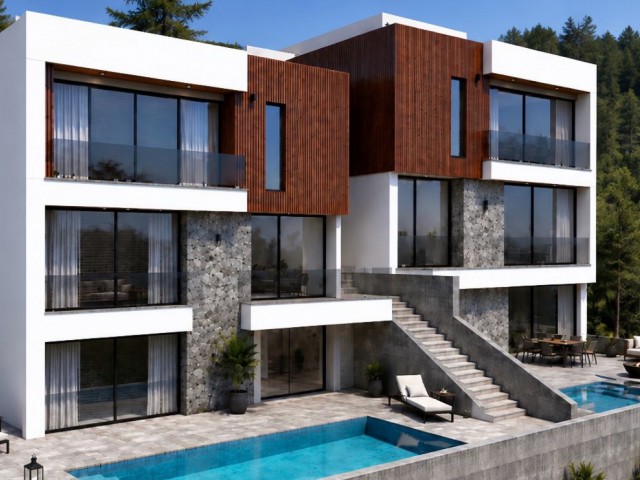 Gönyeli Aşıklar Tepesi’nde Önü Kapanmaz Manzarasıyla 4+2 Trıplex Villa - Fotoğraf 4