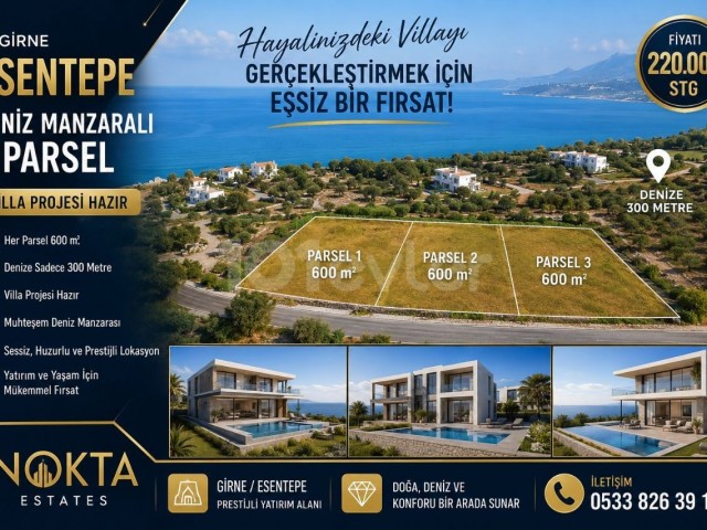 ESENTEPE BÖLGESİNDE HAZIR PROJELİ 3 PARSEL 600 m2 ARSA'LAR KAÇIRILMAZ YATIRIM FIRSATI.!