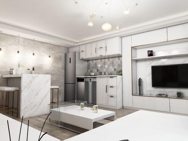 1+1: Toplam alan 54,22 m², yaşam alanı 34,97 m², özel teras ve bahçe. Konum - Yeni Erenköy - Fotoğraf 2