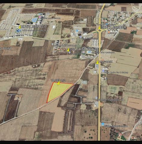 İskele bahçelerde imara açık 18.089 m2 kare arazi.