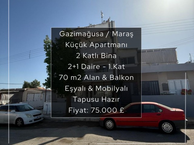 75.000 £ | Tapusu Hazır - Masrafsız & Eşyalı | Hemen Taşınmaya Hazır 2+1 Daire – Maraş, Gazimağusa
