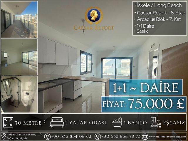 💷 75.000 £ | ❌ Sözleşme Ücreti Yok ❌ | Sıfır 1+1 Daire | Caesar Resort 6 – Arcadıus Blok | Kızılörs Investment - Fotoğraf 3