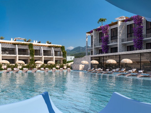 Girne Esentepe Bölgesinde Bulunan "Aquamarine Nuance" Projesinde Satılık 1+1 Daireler