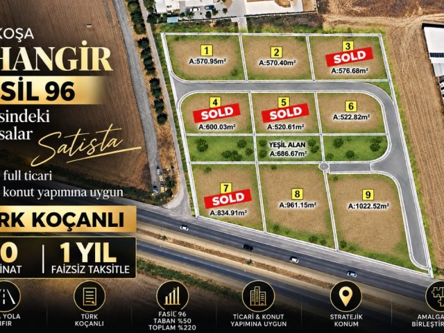 Anayola Sıfır Türk Koçanlı Ticari İzinli Satılık Arsa / %50 peşin kalanı 12 ay faizsiz taksitle