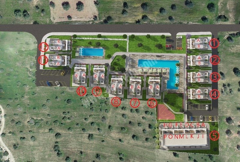 Apartments and Villas for Sale in Tatlısu Region, in a Site with Pool, with Mountain and Sea Views, in a Perfect Location