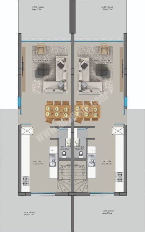 Apartments and Villas for Sale in Tatlısu Region, in a Site with Pool, with Mountain and Sea Views, in a Perfect Location
