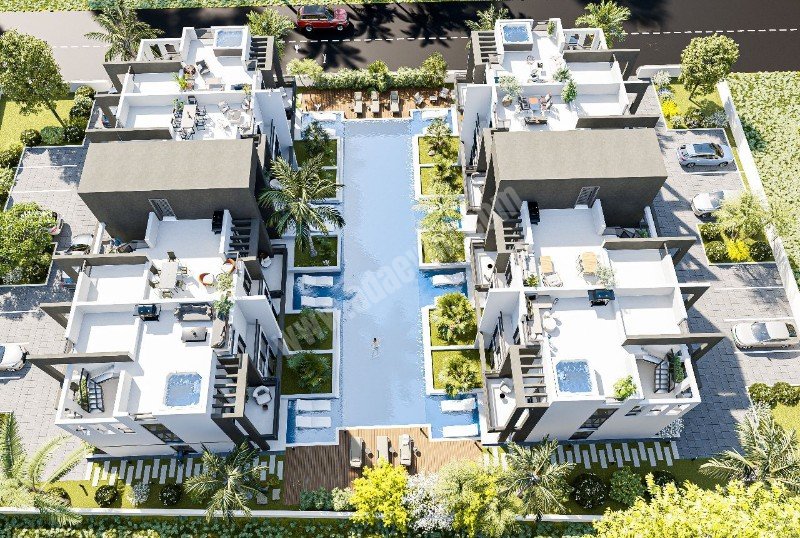 İskele Long Beach Pera Makenzie Plajına 1,5 Km Uzaklıkda 2+1 ile Loft Daireler Satılık