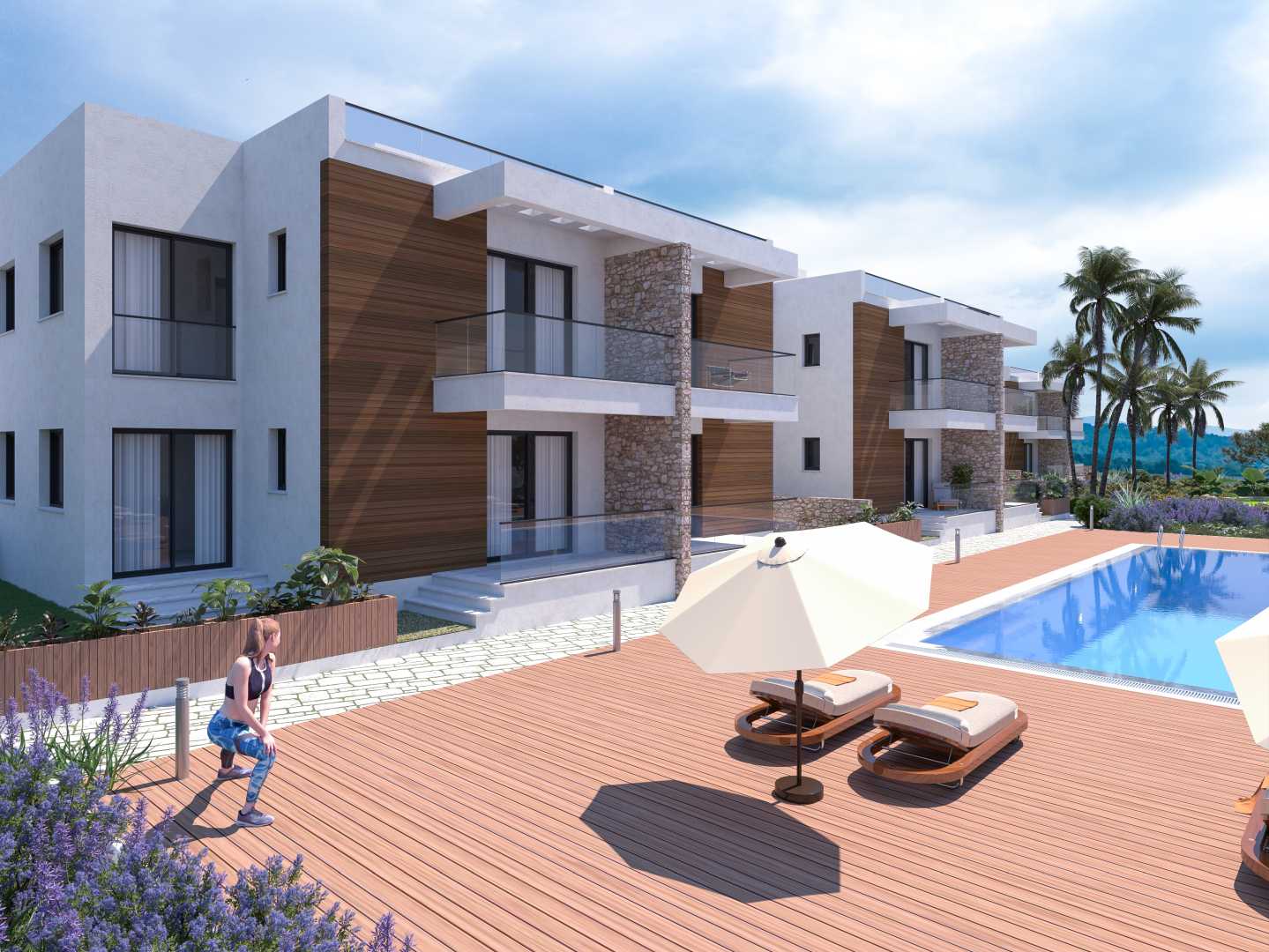 Girne Karaağaç Bölgesinde Lüks Site İçerisinde 2 + 1 Penthouselar 