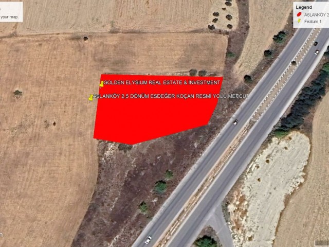 NOT : DÖNÜM FİYATI : 30,000 GBP. ASLANKÖY ANA YOL ÜZERİN DE FAOL 96 İMARLI SATILIK 2,5 DÖNÜM EŞDEĞER KOÇANLI ARAZİ ADEM AKIN 05338314949