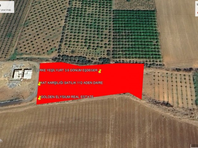 NOT: KAT KARŞILIĞI SATILIK : LEFKE YEŞİLYURT DA SÜPER DENİZ MANZARALI VE % 25 KAT KARŞOİIĞI SATILIK 3,6 DÖNÜM ESDEĞER KOÇANLI ARAZİ NOT: 112 ADET DAİRE ADEM AKIN 05338314949