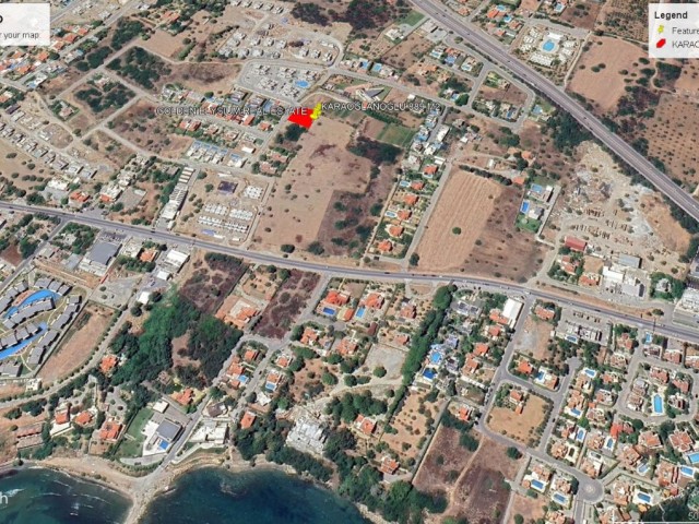 GİRNE KARAOĞLANOĞLUN DA NET DENİZ MANZARALI SÜPER KONUM DA SATILIK 889 M2 ARSA FİYATI 350,000 GBP ADEM AKIN 05338314949