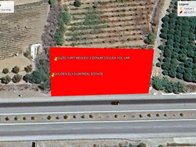 Not: Dönüm Fiyatı : 55,000 GBP Güzelyurt Mevlevi de Ana Yola Temaslı Satılık 2 Dönüm 3 Evlek Fasıl 96 Arazi Adem Akın 05338314949 - Fotoğraf 3