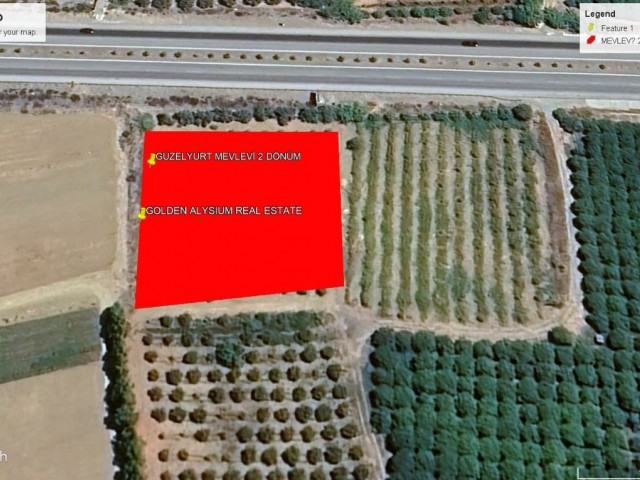 NOT : DÖNÜM FİYATI 55,000 GBP. GÜZELYURT MEVLEVİ DE ANA YOLA TEMASLI SATILIK 2 DÖNÜM 3 EVLEK FASIL 96 ARAZİ ADEM AKIN 05338314949