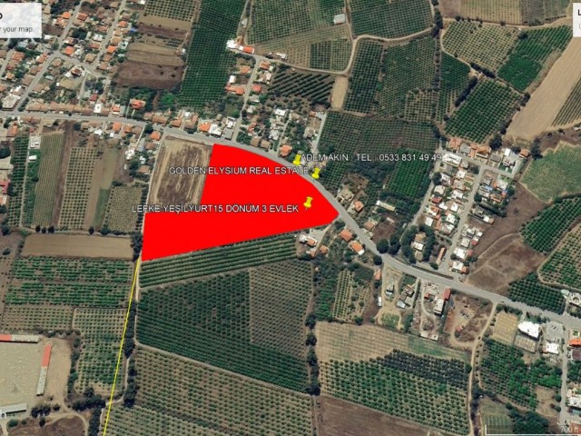 Not: Dönüm Fiyatı : 90,000 GBP : Lefke Yeşilyurt da Süper Locacion da Deniz Manzaralı ve Asfalt Yola Temaslı Satılık 15 Dönüm 3 Evlek Arazi Adem Akın 05338314949 - Fotoğraf 3