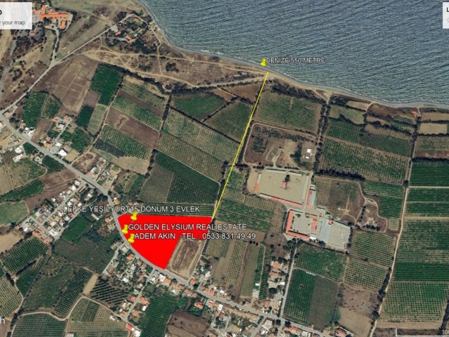 Not: Dönüm Fiyatı : 90,000 GBP : Lefke Yeşilyurt da Süper Locacion da Deniz Manzaralı ve Asfalt Yola Temaslı Satılık 15 Dönüm 3 Evlek Arazi Adem Akın 05338314949 - Fotoğraf 4